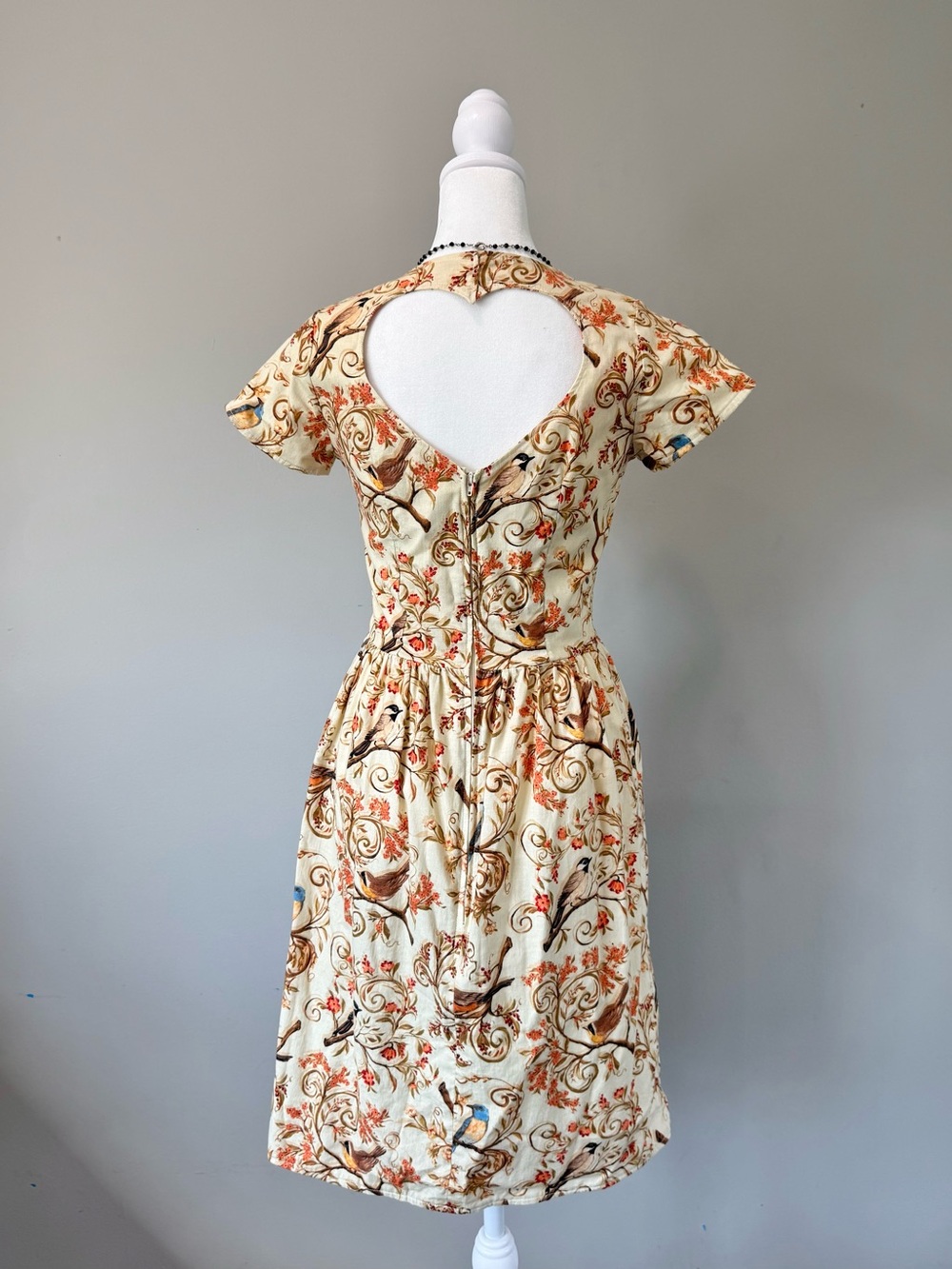 Vintage Retro Cottagecore Bird Dress - Picture 2 of 6